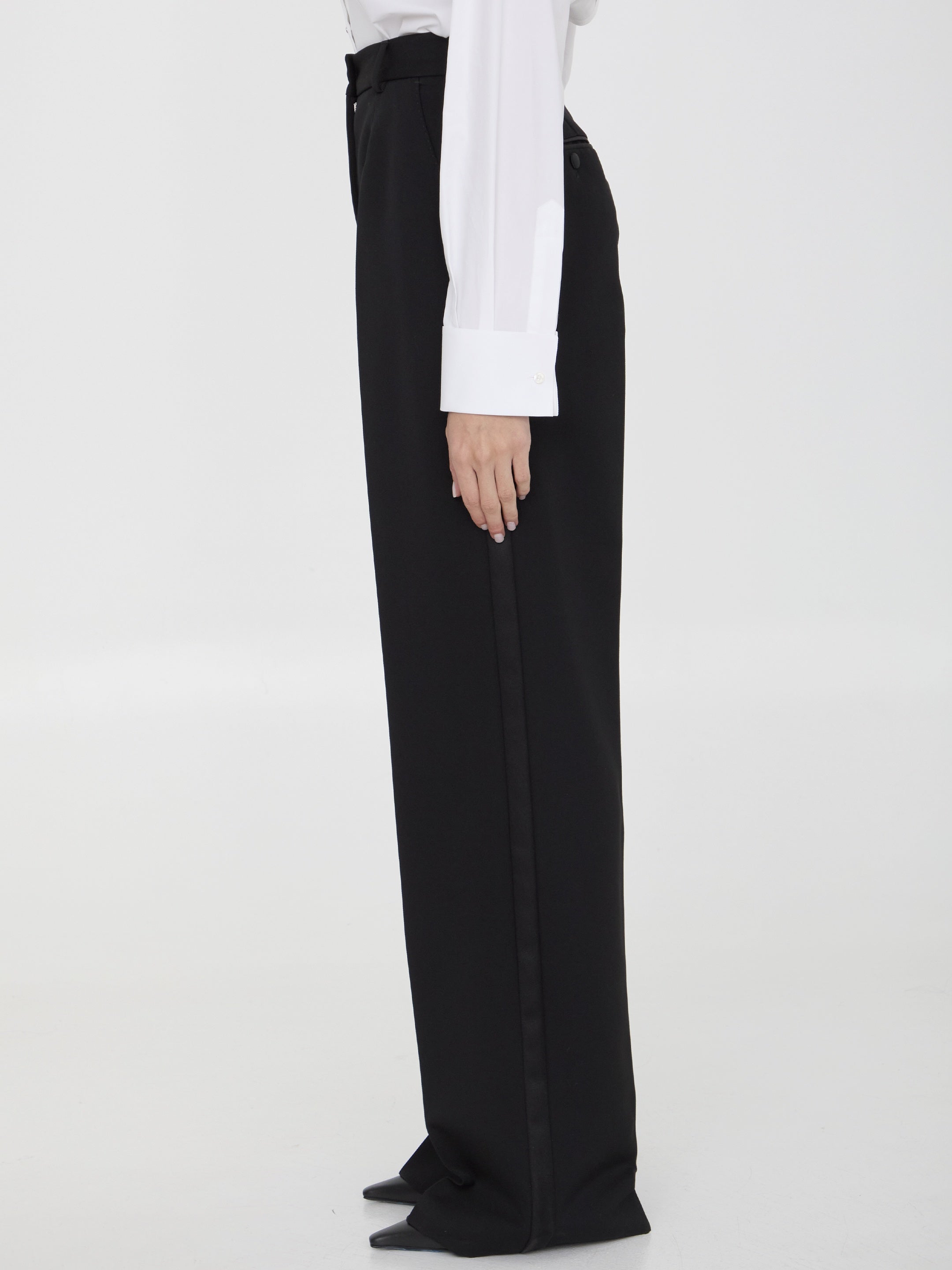 DOLCE&GABBANA-OUTLET-SALE-Gabardine tuxedo pants-ARCHIVIST