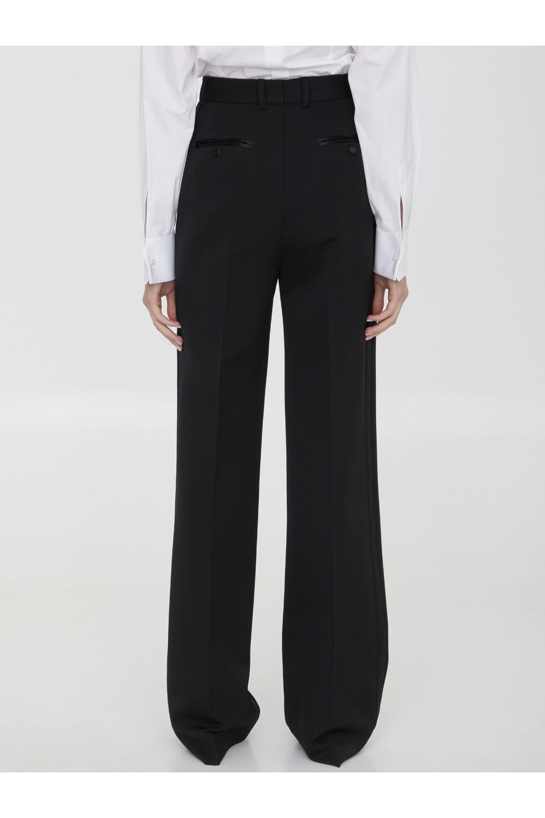 DOLCE&GABBANA-OUTLET-SALE-Gabardine tuxedo pants-ARCHIVIST