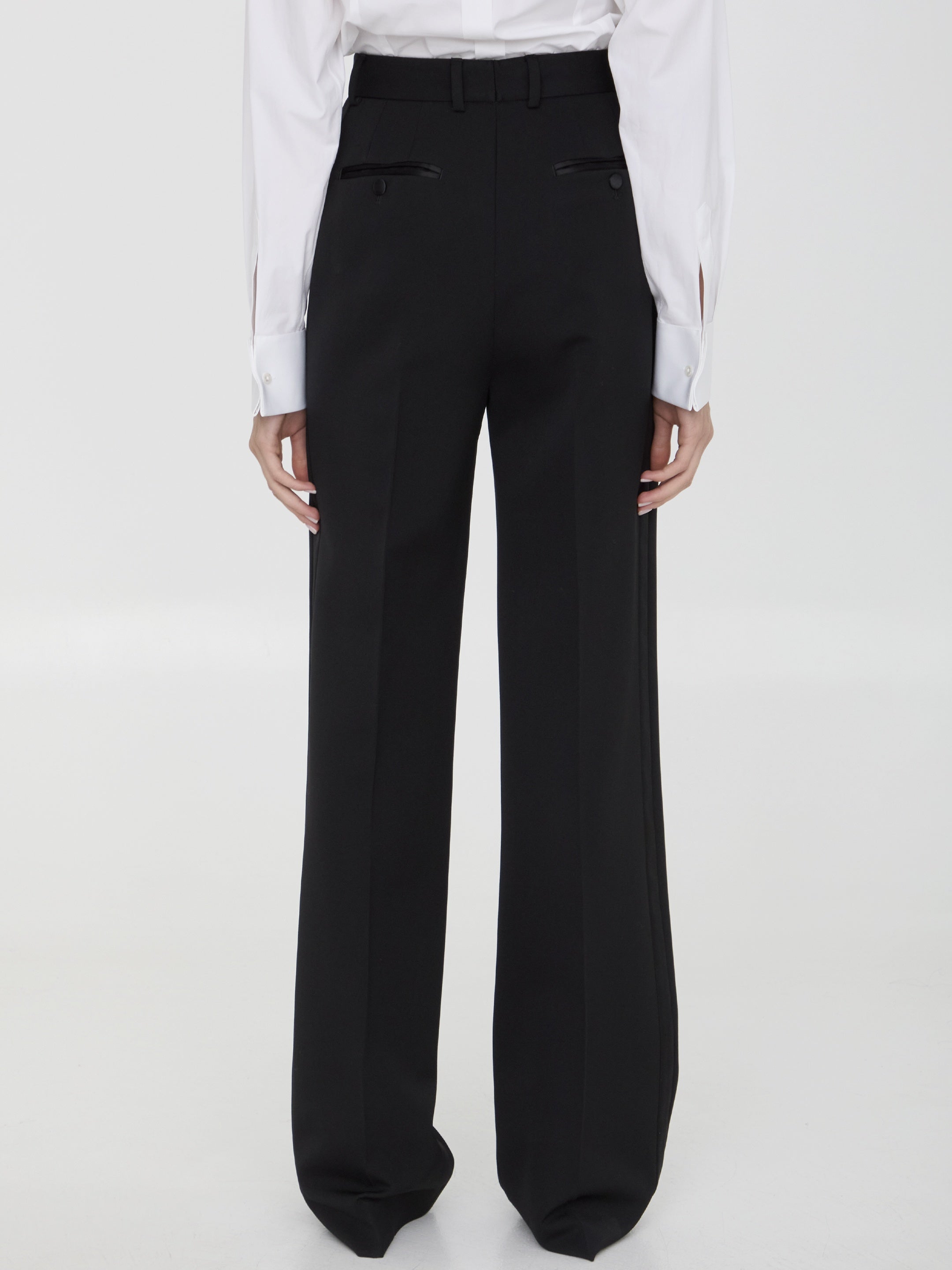 DOLCE&GABBANA-OUTLET-SALE-Gabardine tuxedo pants-ARCHIVIST