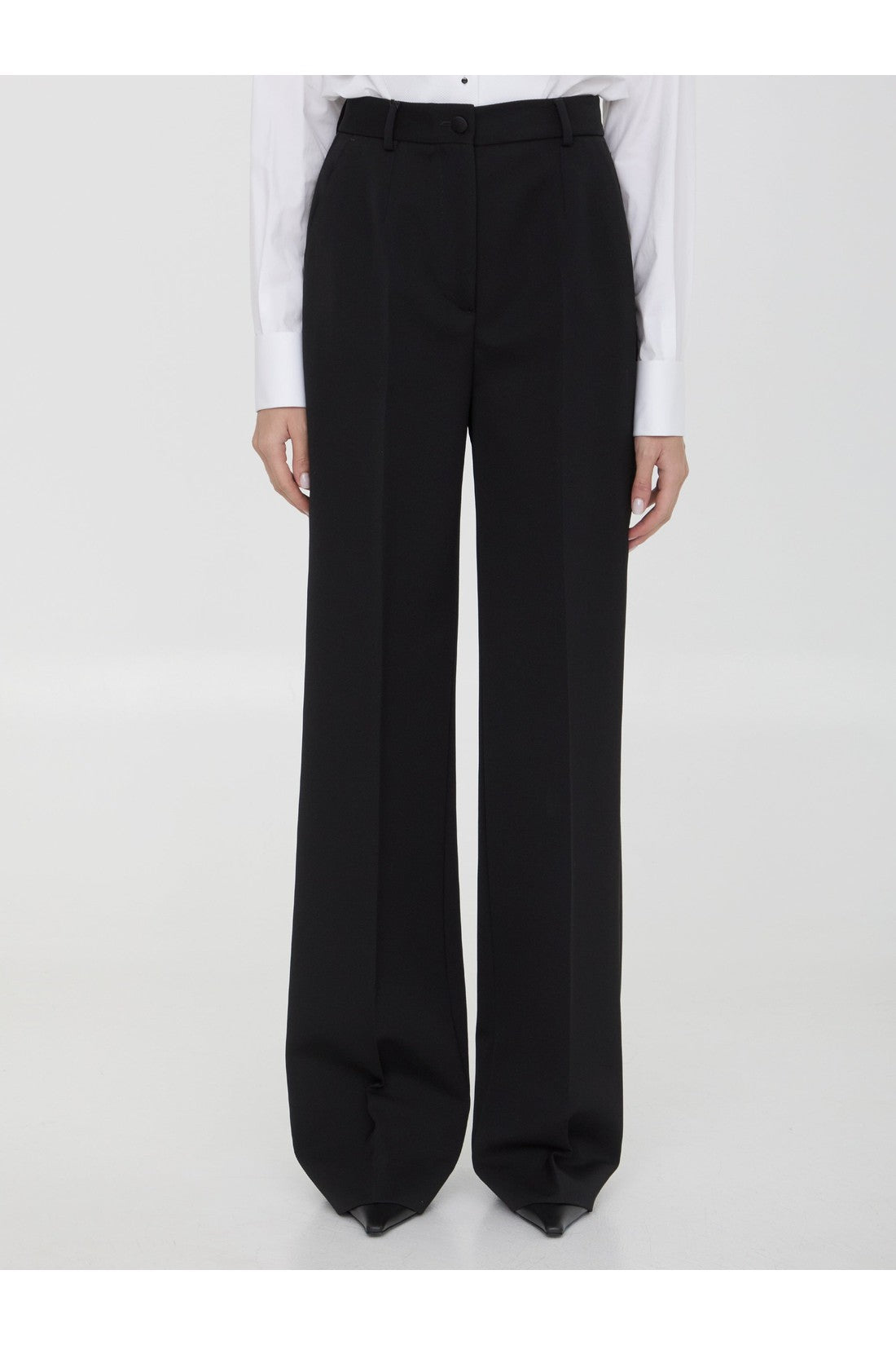 DOLCE&GABBANA-OUTLET-SALE-Gabardine tuxedo pants-ARCHIVIST