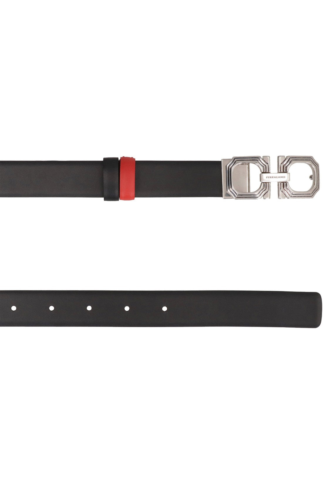 FERRAGAMO-OUTLET-SALE-Gancini reversible leather belt-ARCHIVIST