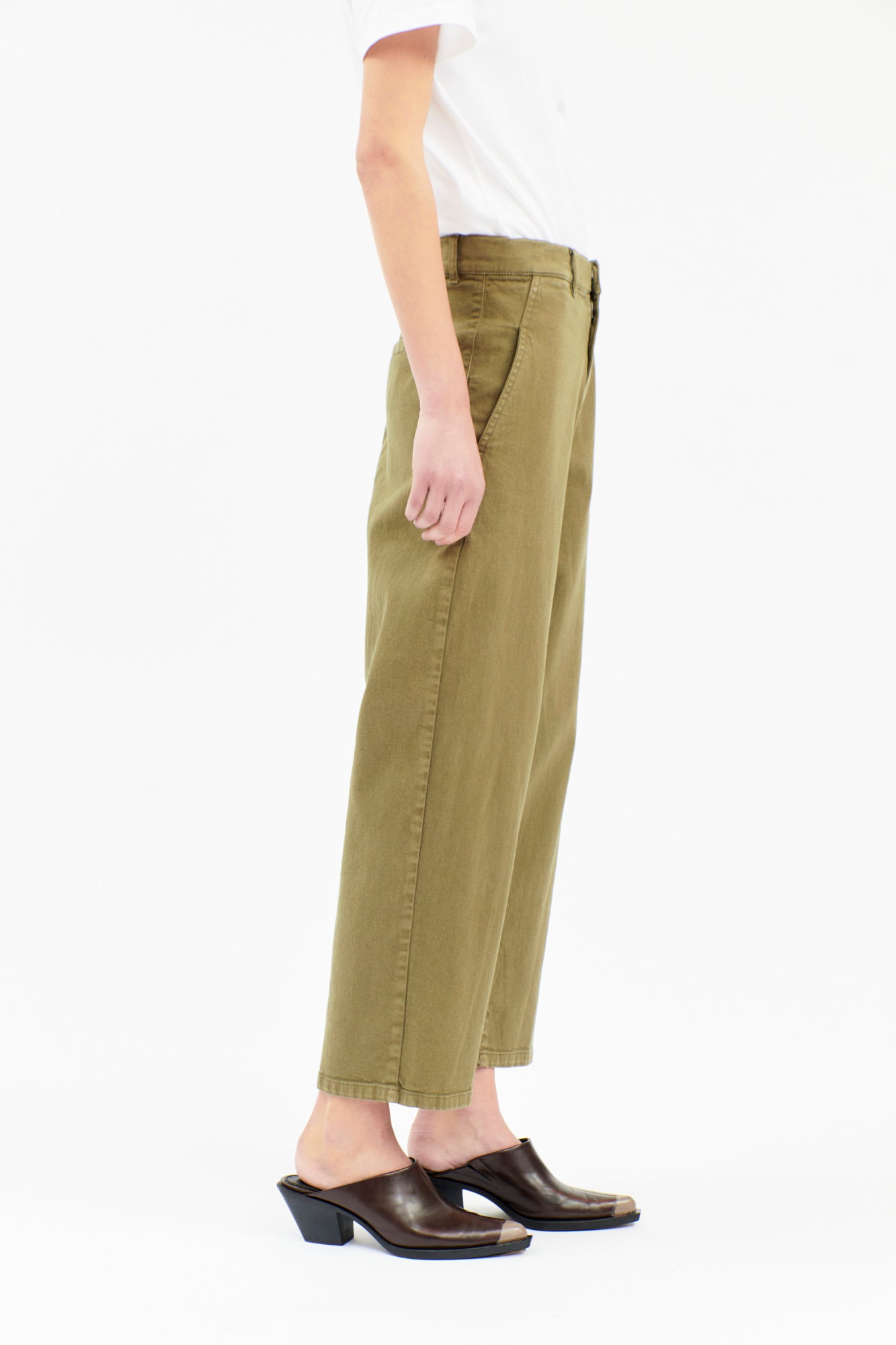 Odeeh-Garment Washed Gab Hose, Olive-Hosen-Black-Deal-Outlet-by-ARCHIVIST