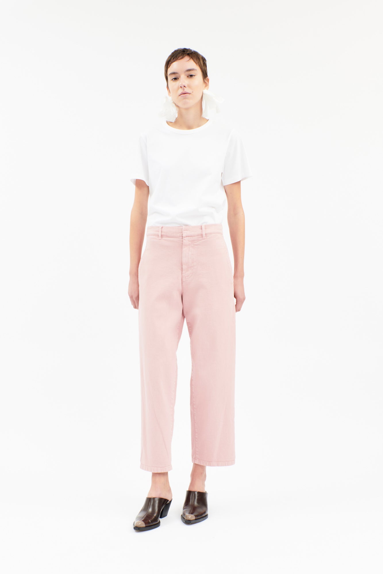 Odeeh-Garment Washed Gab Hose, Rosé-Hosen-Black-Deal-Outlet-by-ARCHIVIST