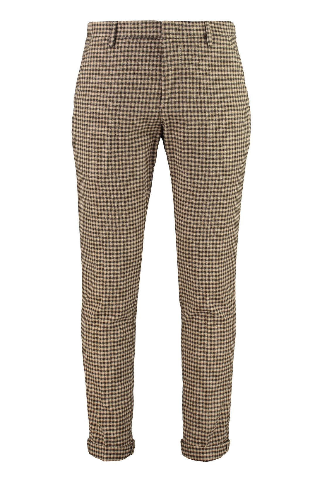 Dondup-OUTLET-SALE-Gaubert gingham cotton trousers-ARCHIVIST
