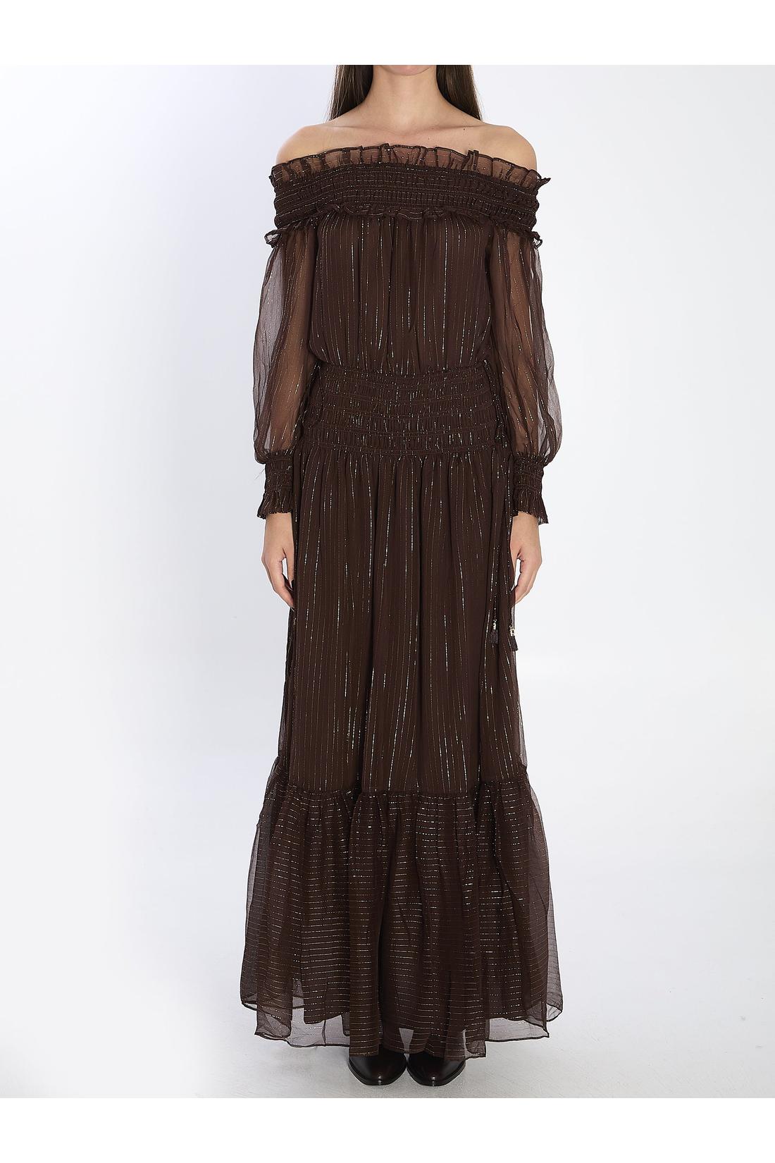Self Portrait-OUTLET-SALE-Georgette maxi dress-ARCHIVIST