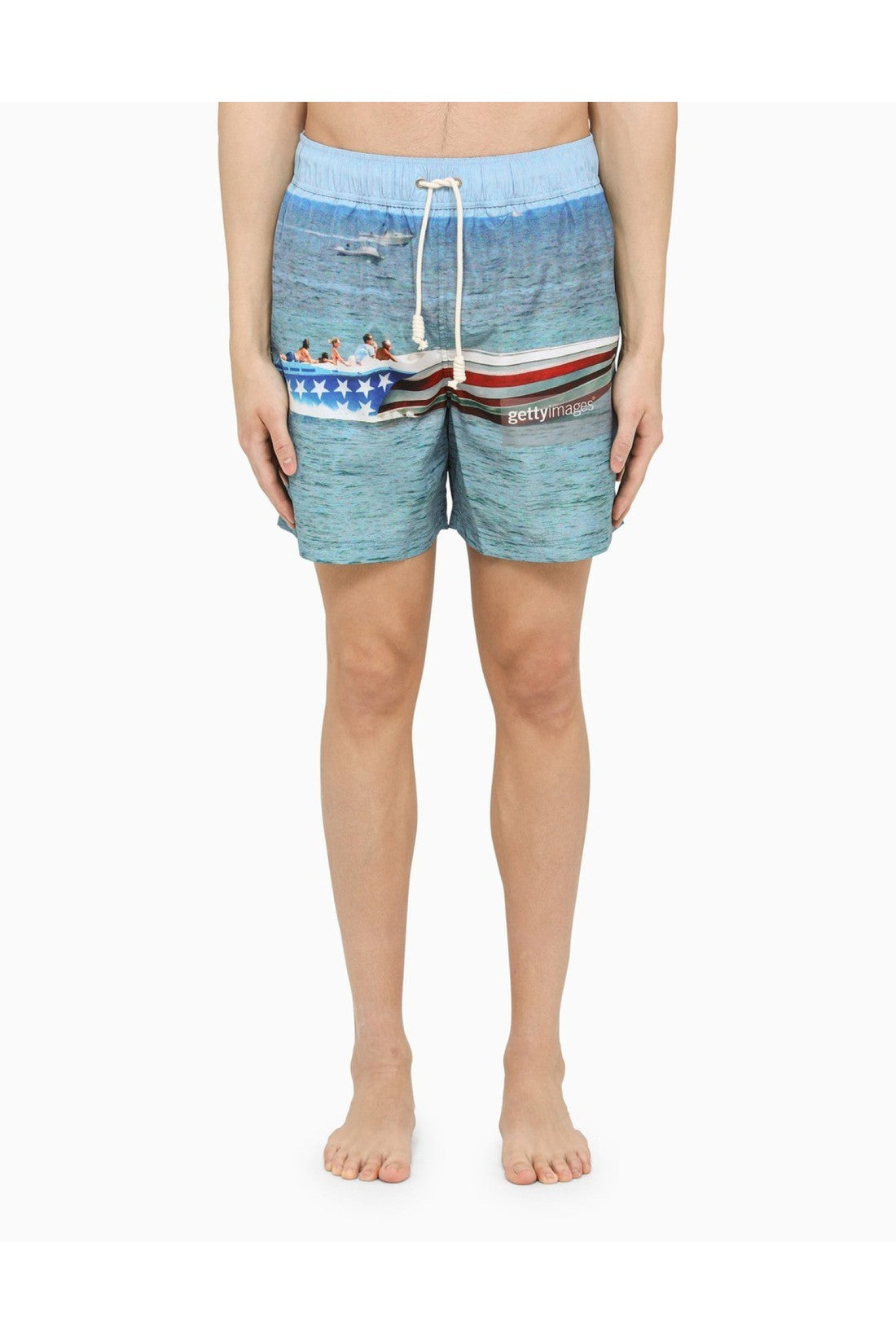 Palm Angels-OUTLET-SALE-Getty Speedyboat Logo Swim Shorts-ARCHIVIST