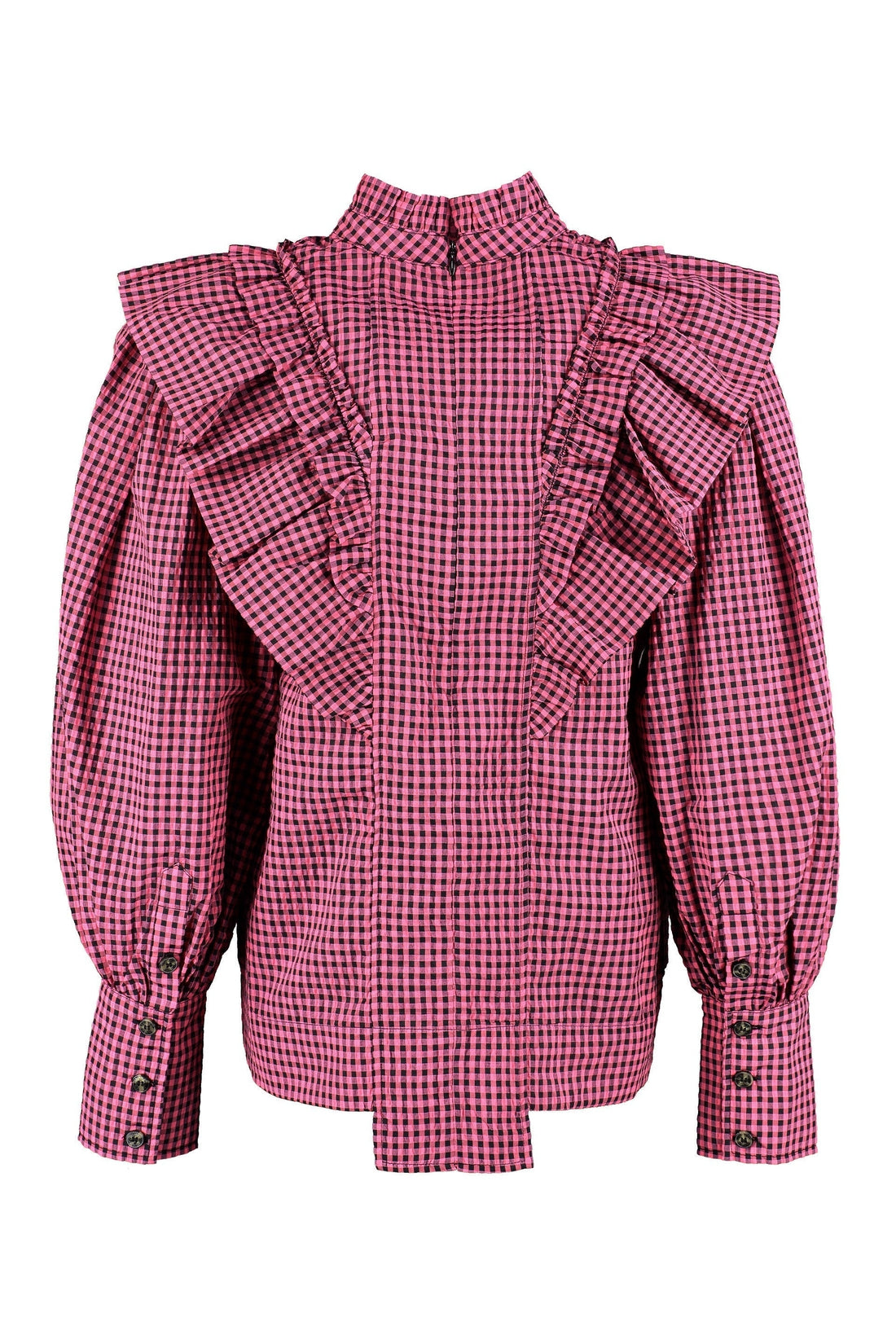 GANNI-OUTLET-SALE-Gingham motif shirt-ARCHIVIST
