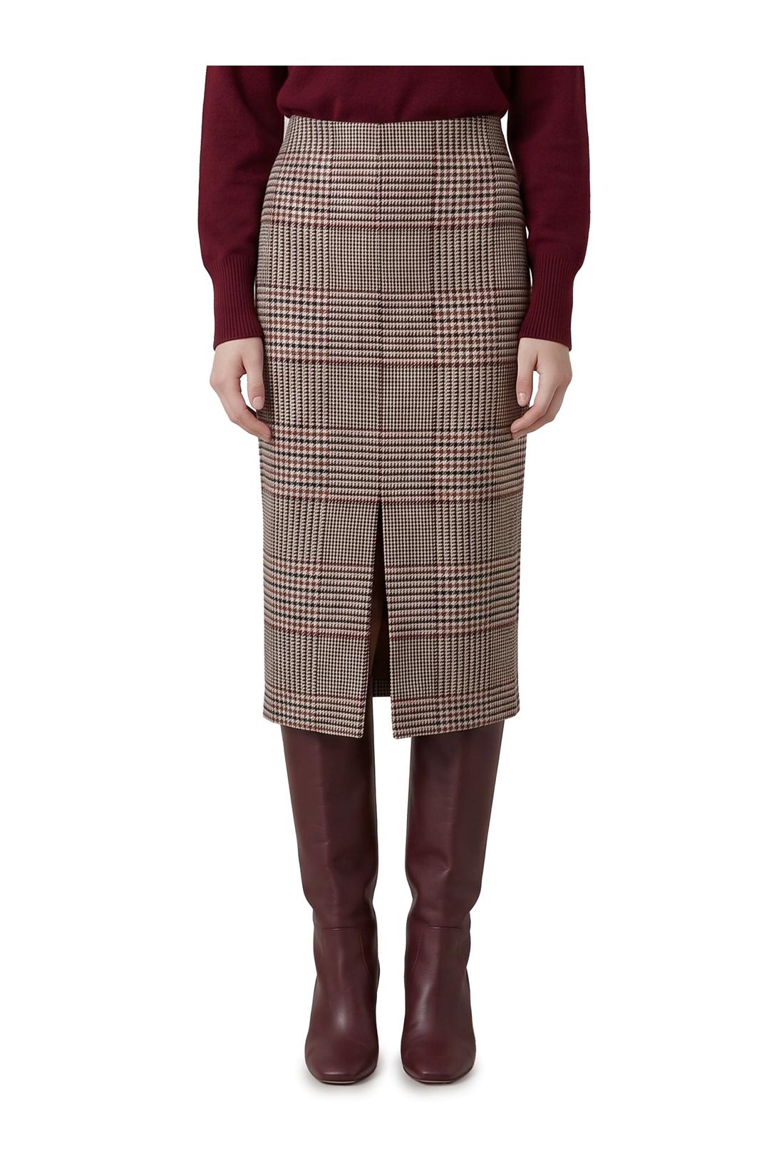 Federica Tosi-OUTLET-SALE-Glen plaid midi skirt-ARCHIVIST
