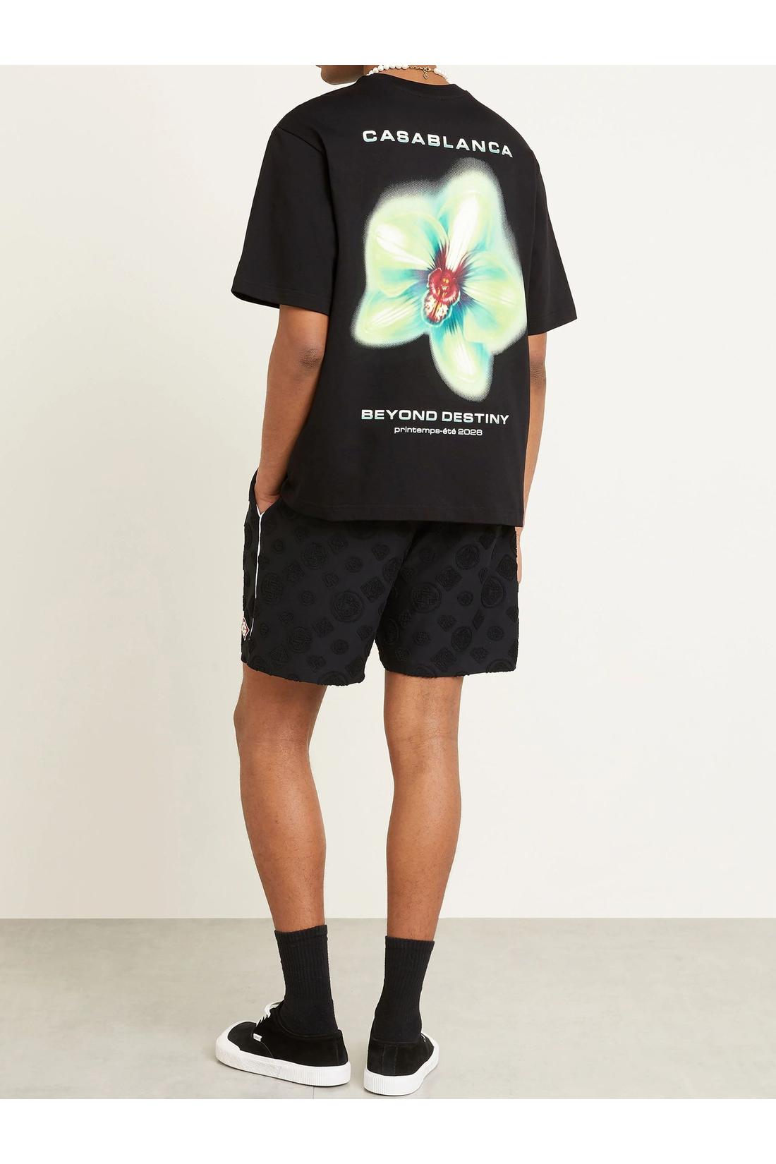 Casablanca-OUTLET-SALE-Glitch Orchid print T-shirt-ARCHIVIST