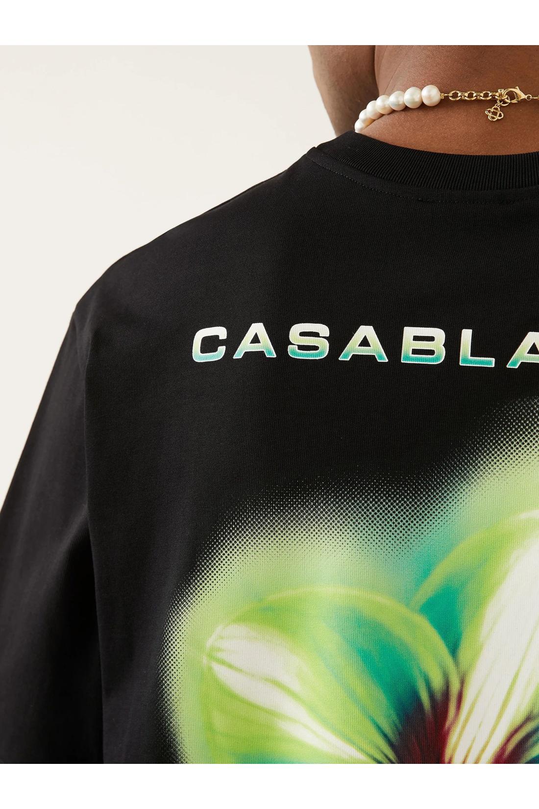 Casablanca-OUTLET-SALE-Glitch Orchid print T-shirt-ARCHIVIST