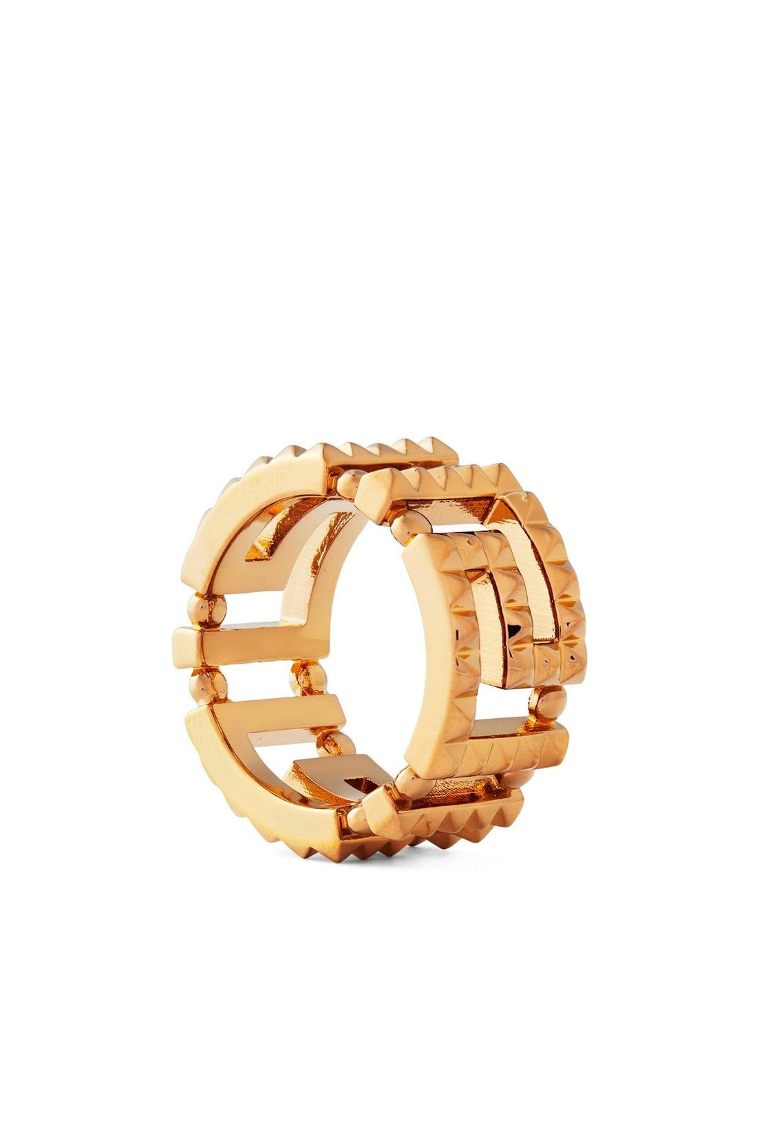 Versace-OUTLET-SALE-Gold Tone Greca Spike Detail Ring-ARCHIVIST