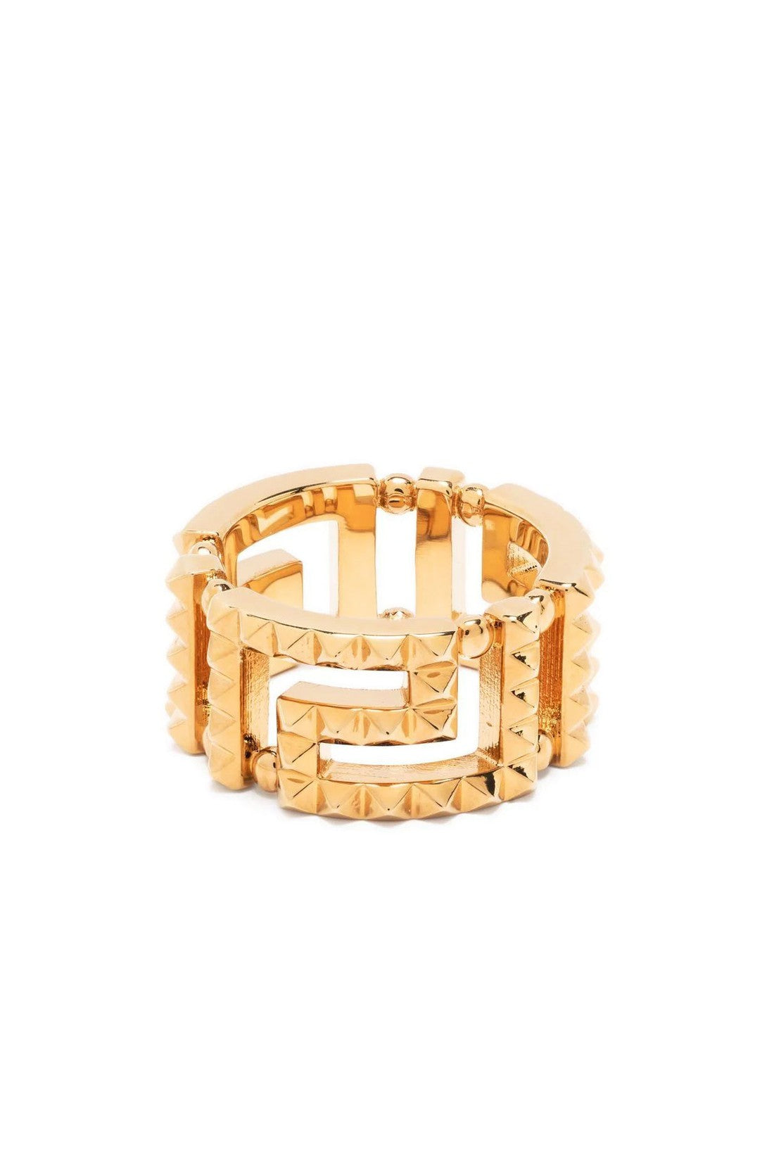 Versace-OUTLET-SALE-Gold Tone Greca Spike Detail Ring-ARCHIVIST