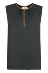 Tory Burch-OUTLET-SALE-Gold piping blouse-ARCHIVIST