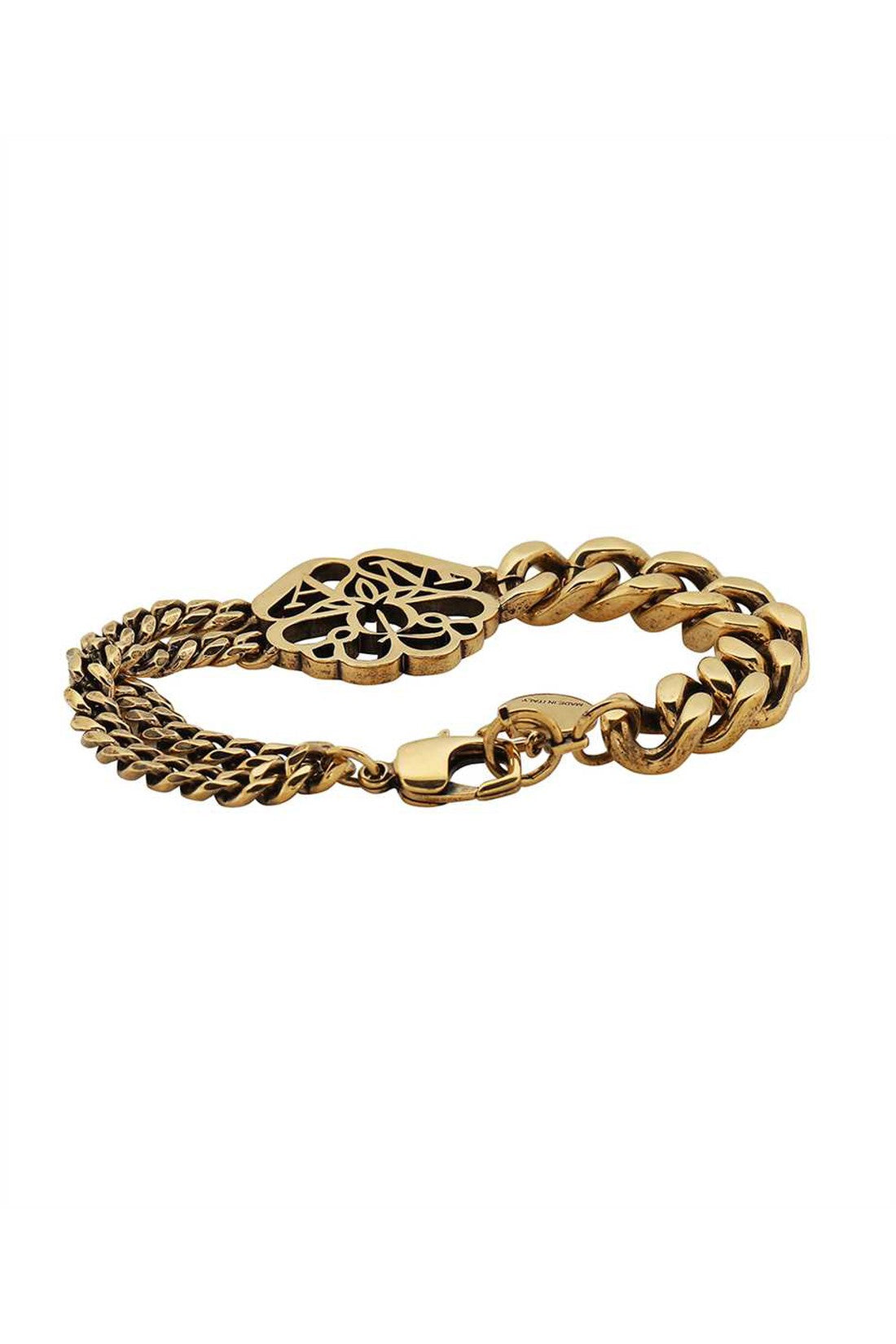 Alexander McQueen-OUTLET-SALE-Gold-toner brass bracelet-ARCHIVIST