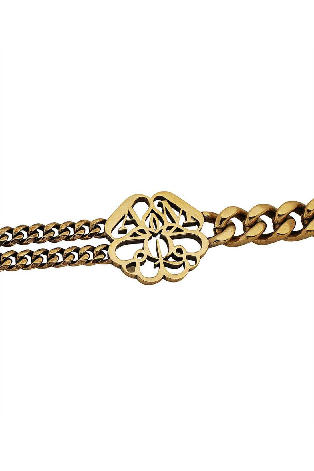 Alexander McQueen-OUTLET-SALE-Gold-toner brass bracelet-ARCHIVIST