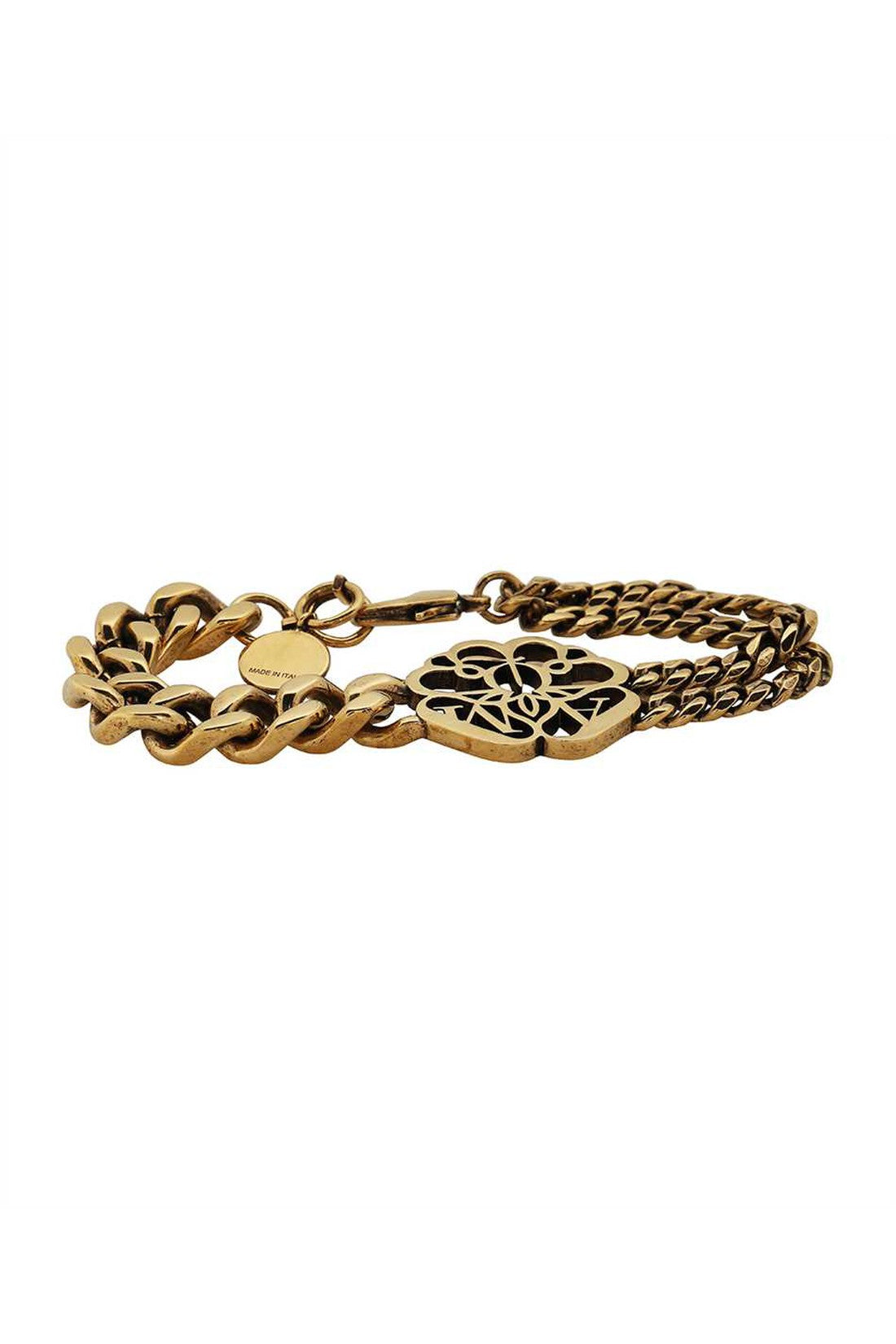 Alexander McQueen-OUTLET-SALE-Gold-toner brass bracelet-ARCHIVIST