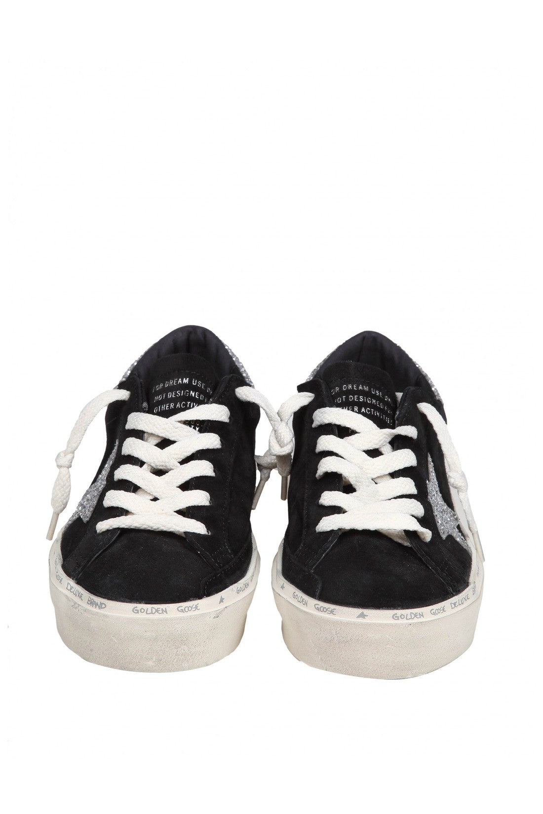 GOLDEN GOOSE-OUTLET-SALE-Golden goose hi star sneakers in black/silver suede-ARCHIVIST