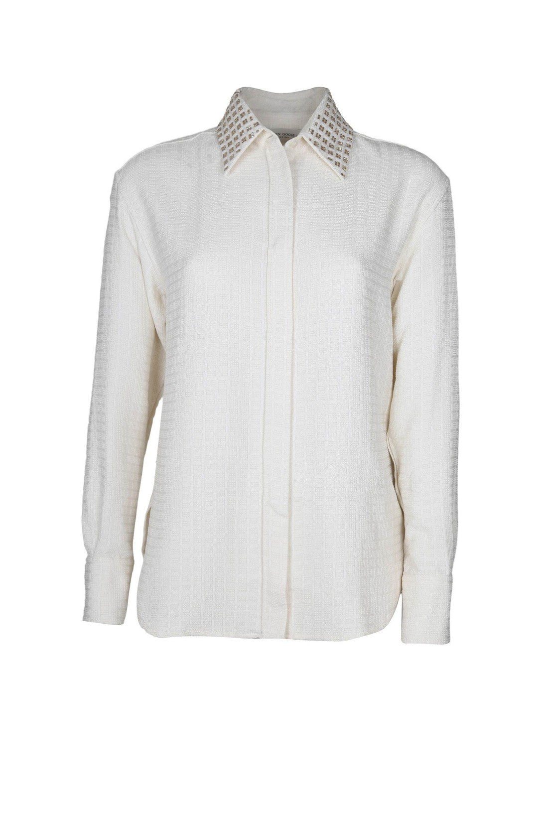 GOLDEN GOOSE-OUTLET-SALE-Golden goose regular cotton shirt with 3d check print-ARCHIVIST