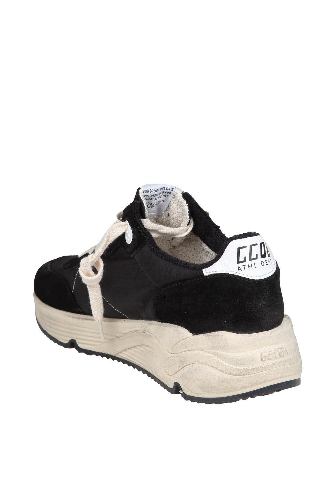 GOLDEN GOOSE-OUTLET-SALE-Golden goose running sun sneakers in suede color black/white-ARCHIVIST