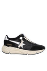 GOLDEN GOOSE-OUTLET-SALE-Golden goose running sun sneakers in suede color black/white-ARCHIVIST