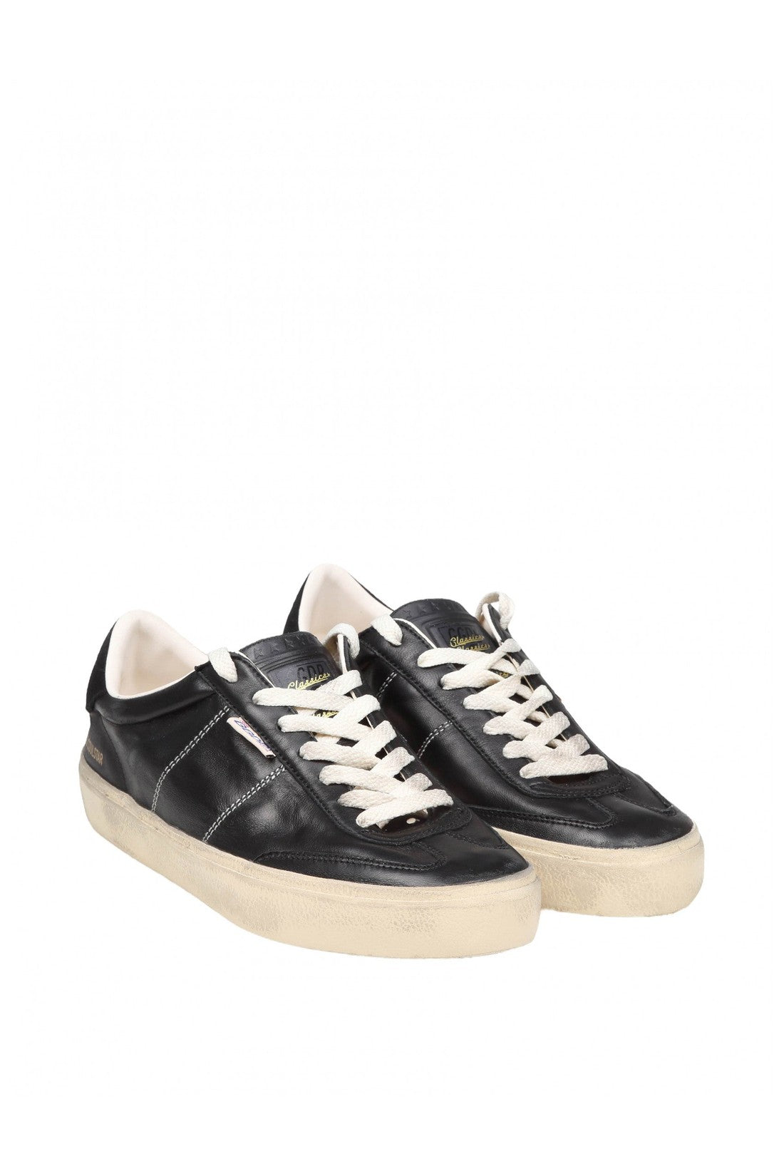 GOLDEN GOOSE-OUTLET-SALE-Golden goose soul star sneakers in black leather-ARCHIVIST