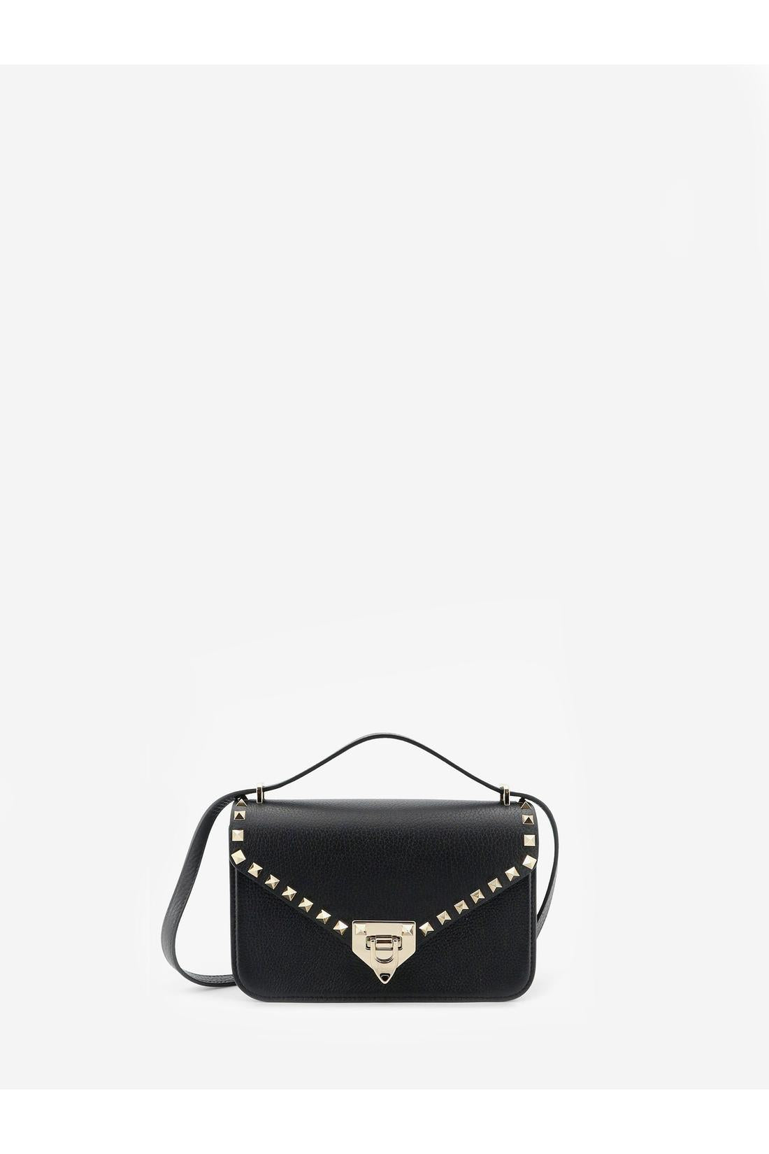 Valentino Garavani-OUTLET-SALE-Grained calfskin small Rockstud crossbody bag-ARCHIVIST