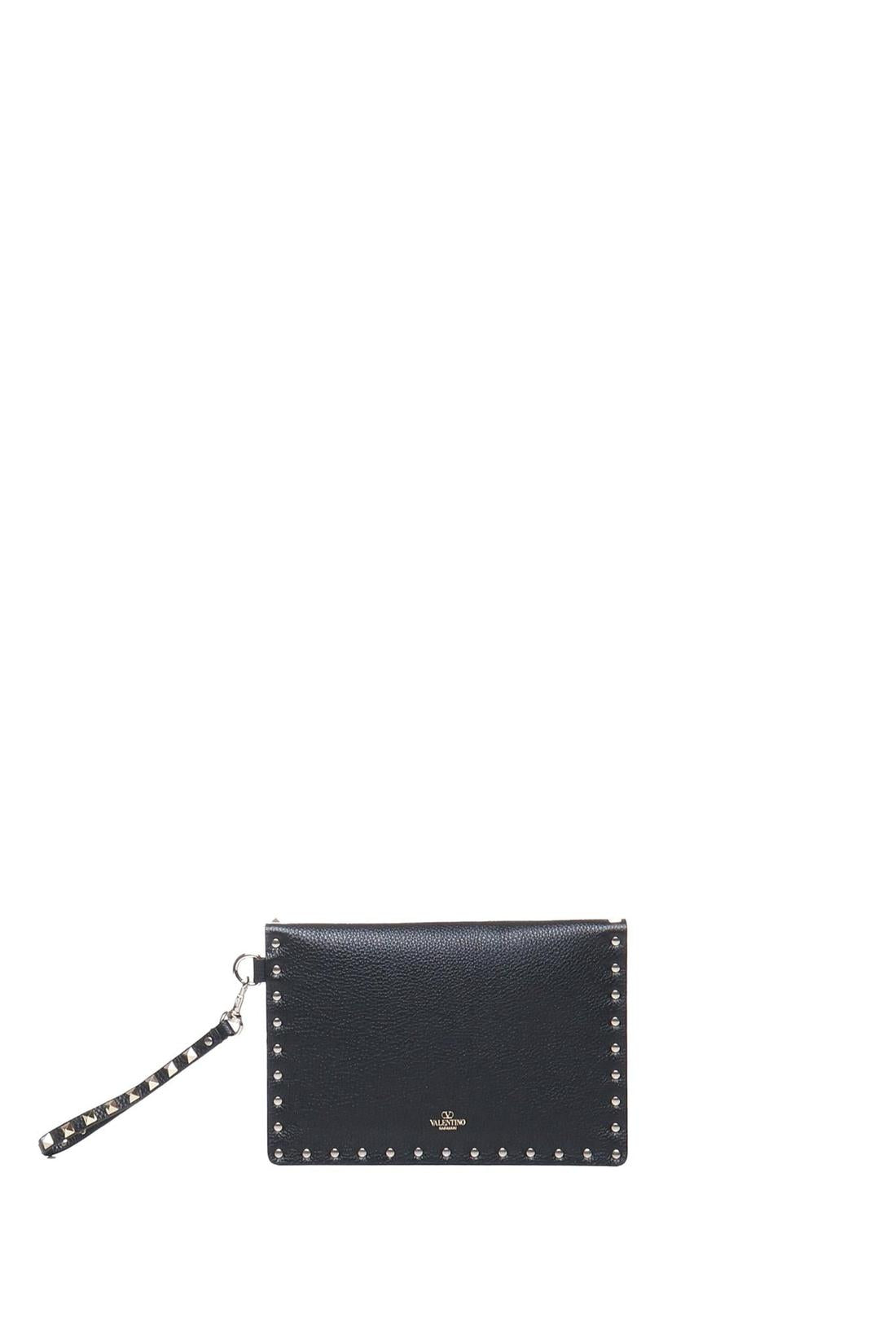 Valentino Garavani-OUTLET-SALE-Grainy calfskin Rockstud pouch-ARCHIVIST