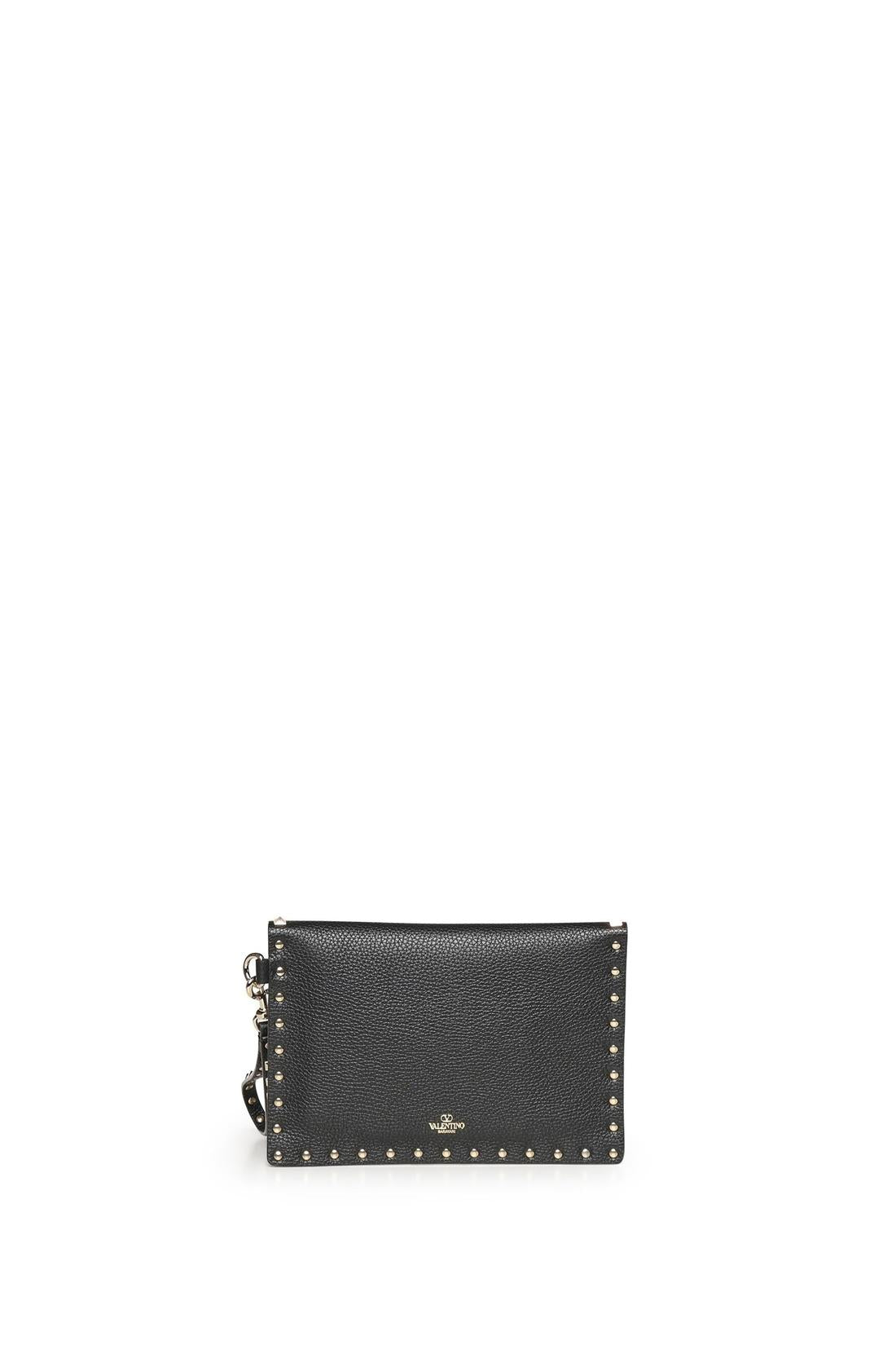 Valentino Garavani-OUTLET-SALE-Grainy calfskin Rockstud pouch-ARCHIVIST