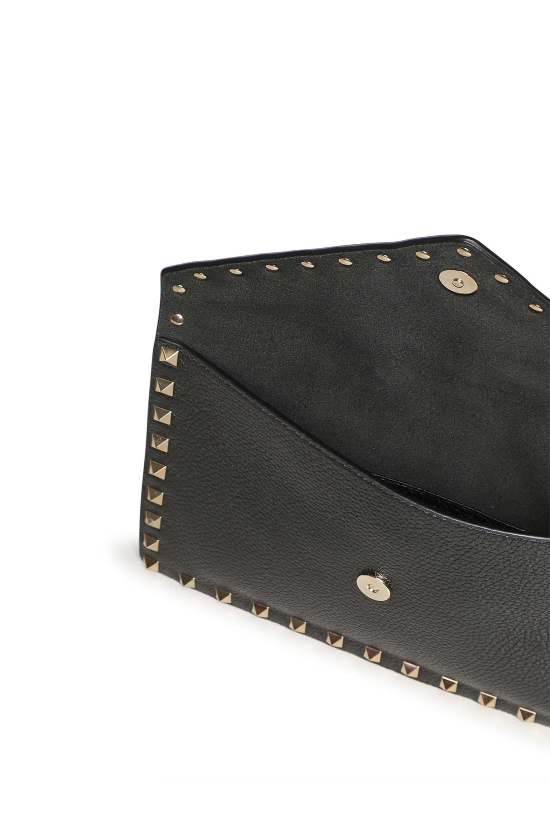 Valentino Garavani-OUTLET-SALE-Grainy calfskin Rockstud pouch-ARCHIVIST