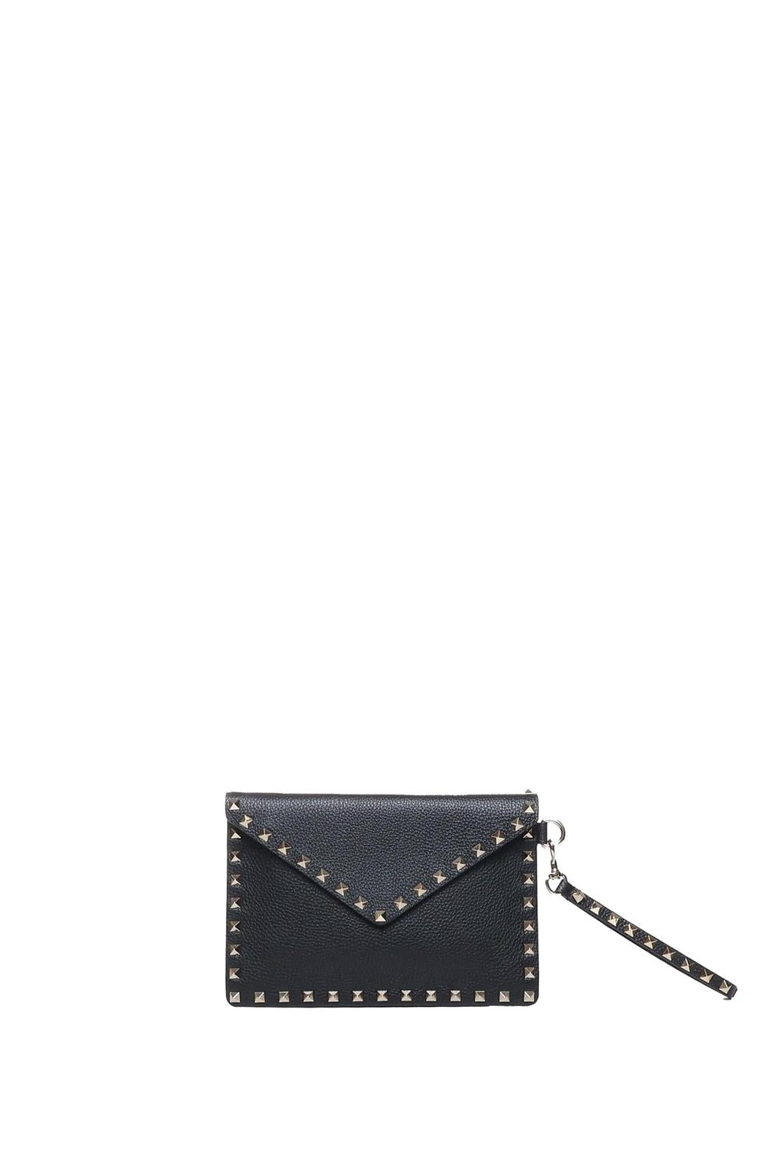 Valentino Garavani-OUTLET-SALE-Grainy calfskin Rockstud pouch-ARCHIVIST