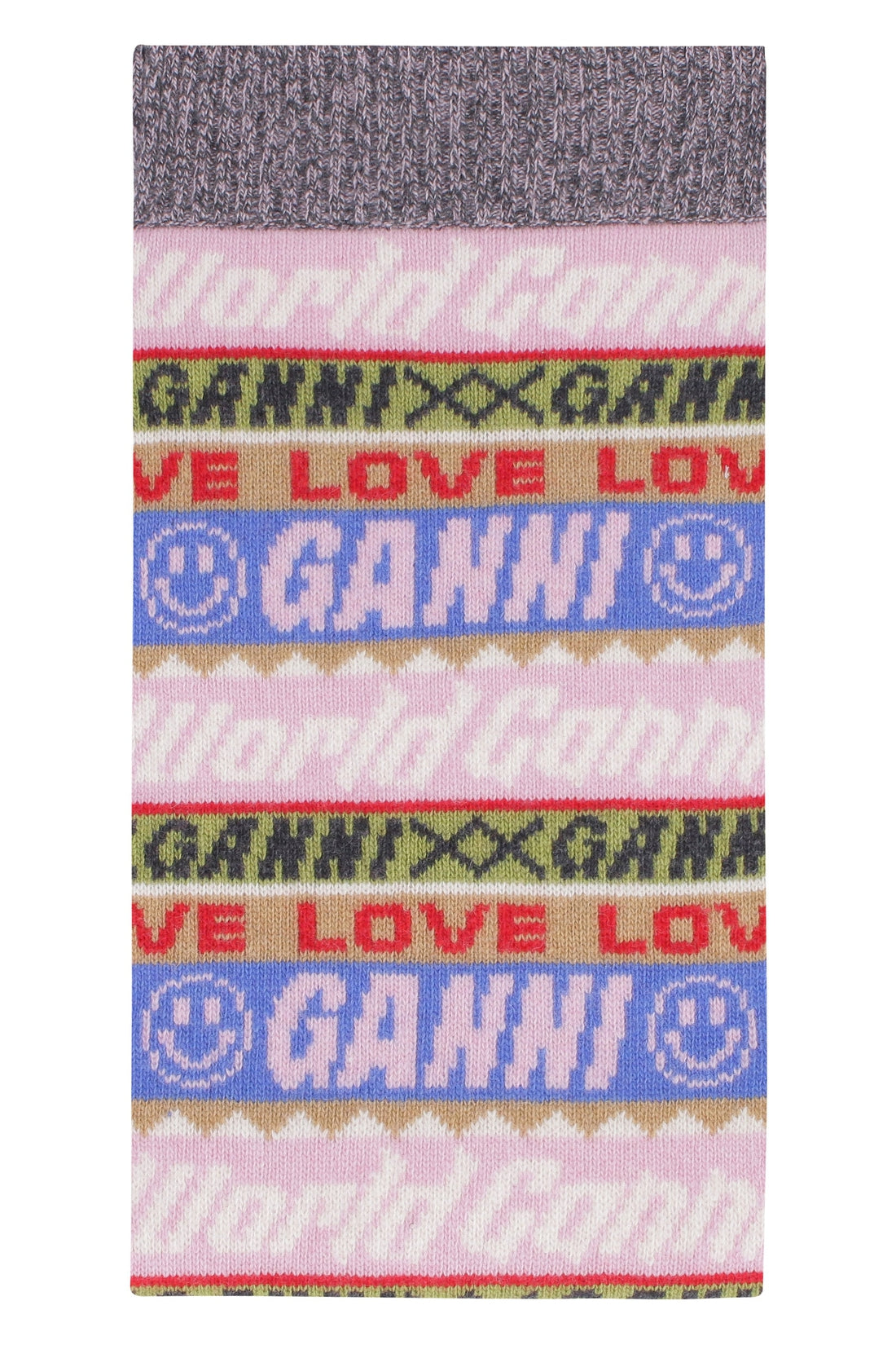 GANNI-OUTLET-SALE-Graphic Wool scarf-ARCHIVIST