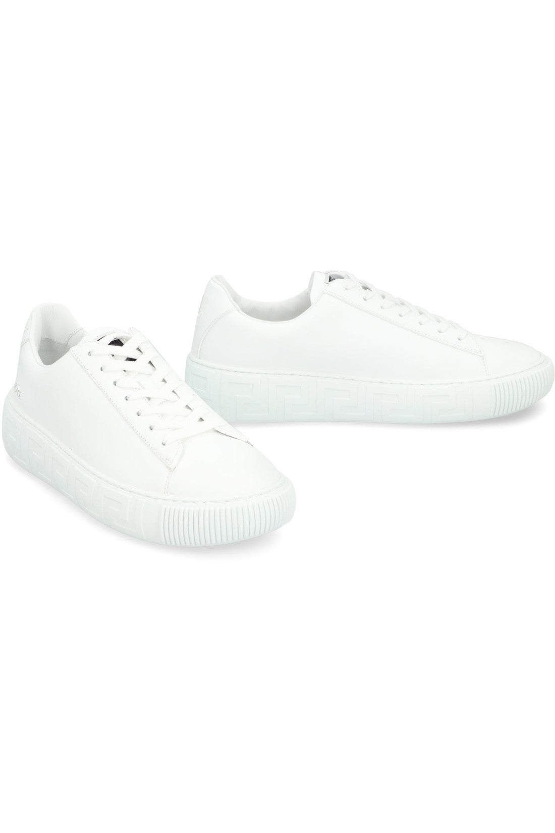 Versace-OUTLET-SALE-Greca Leather sneakers-ARCHIVIST