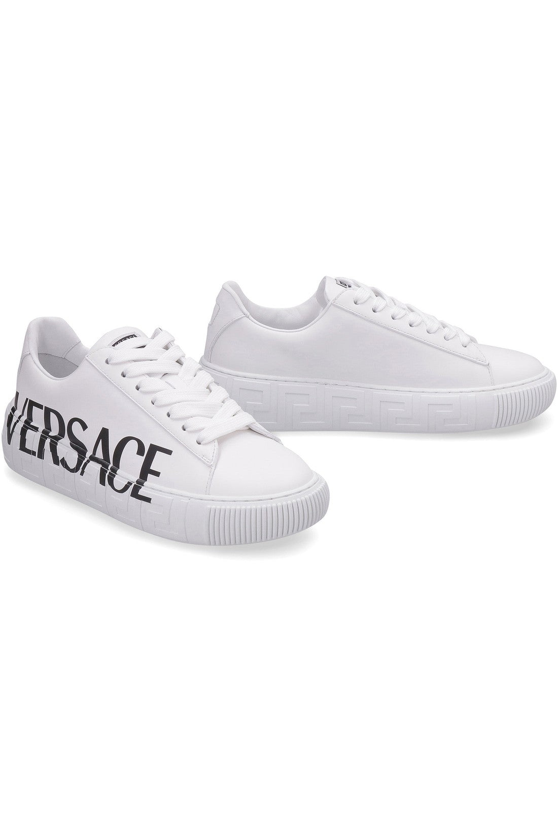 Versace-OUTLET-SALE-Greca leather low-top sneakers-ARCHIVIST