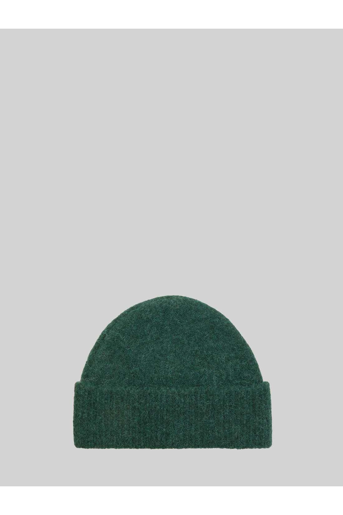 Ami Paris-OUTLET-SALE-Green alpaca Ami de Coeur beanie-ARCHIVIST