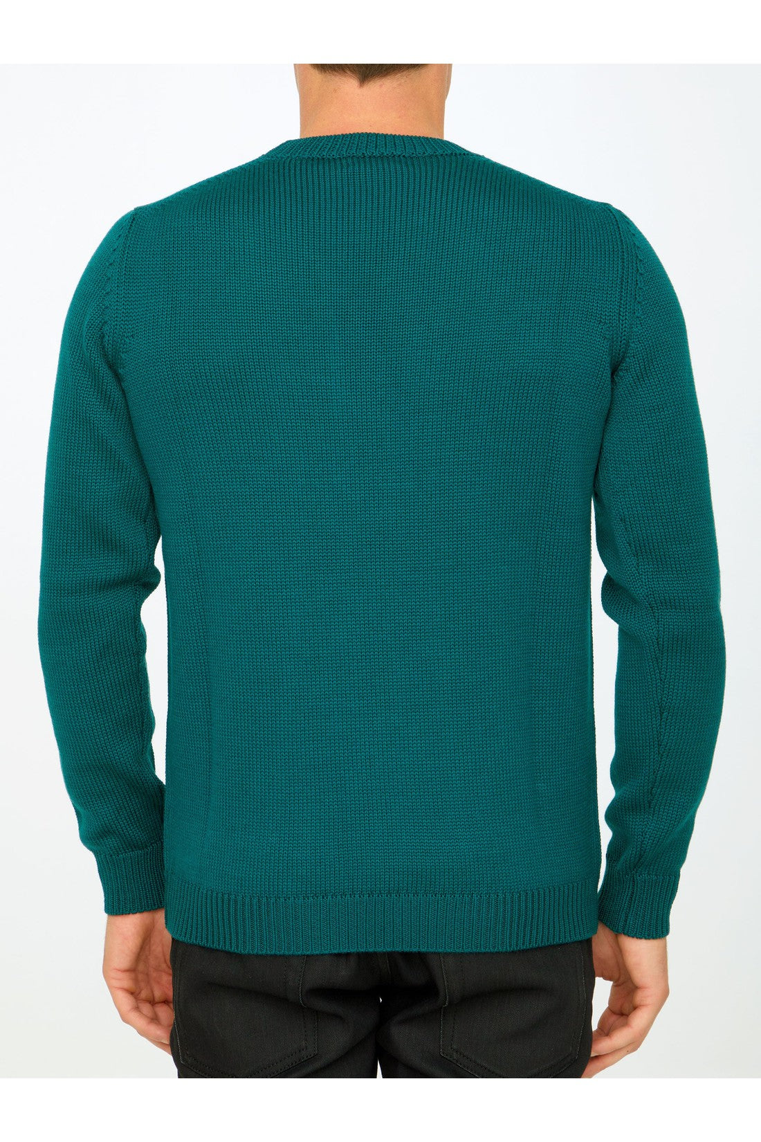 ROBERTO COLLINA-OUTLET-SALE-Green merino wool sweater-ARCHIVIST