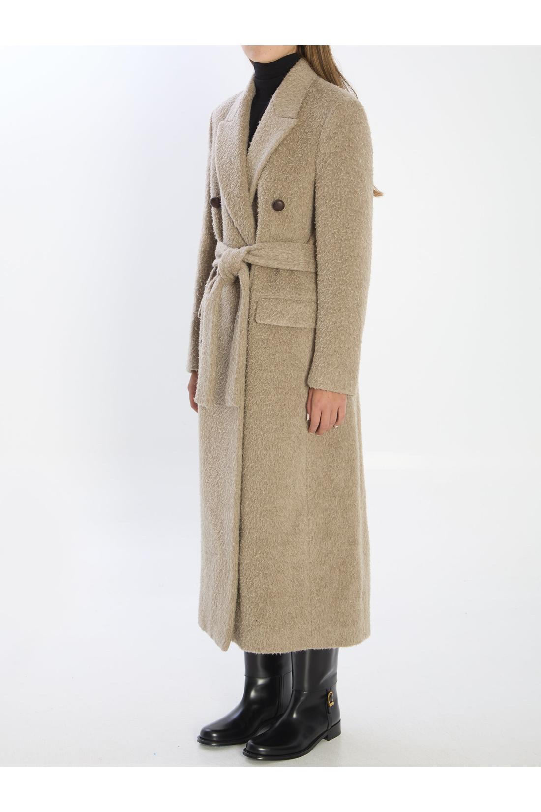 Golden Goose-OUTLET-SALE-Greige double-breasted coat-ARCHIVIST