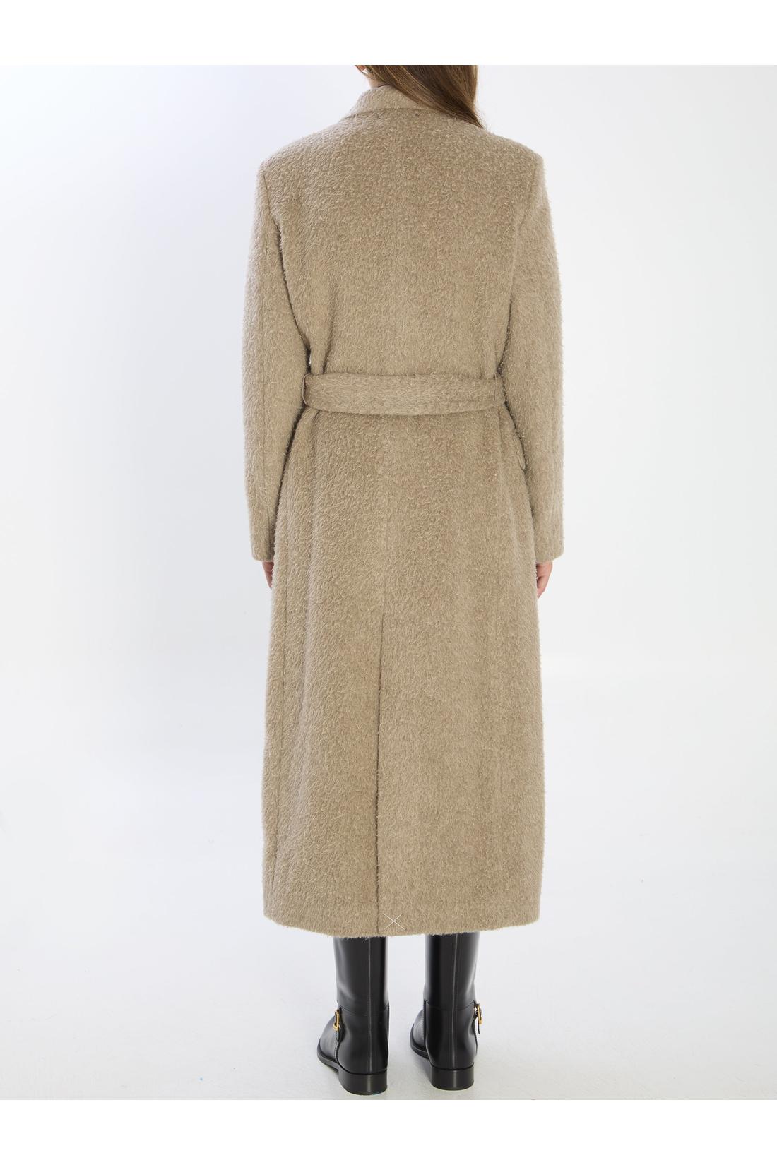 Golden Goose-OUTLET-SALE-Greige double-breasted coat-ARCHIVIST