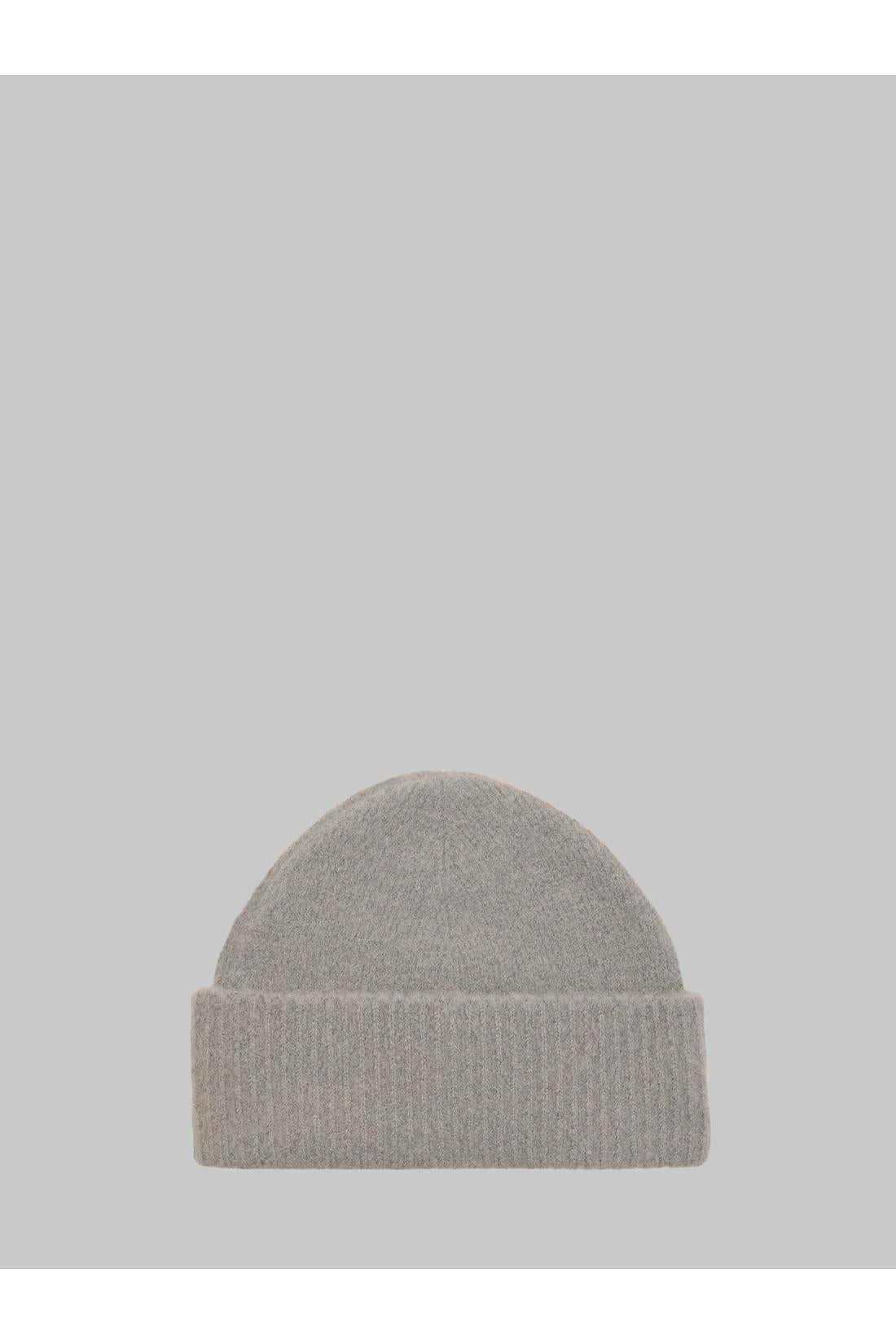 Ami Paris-OUTLET-SALE-Grey alpaca Ami de Coeur beanie-ARCHIVIST