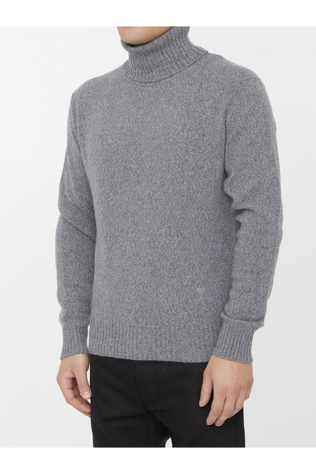 AMI PARIS-OUTLET-SALE-Grey cashmere turtleneck-ARCHIVIST