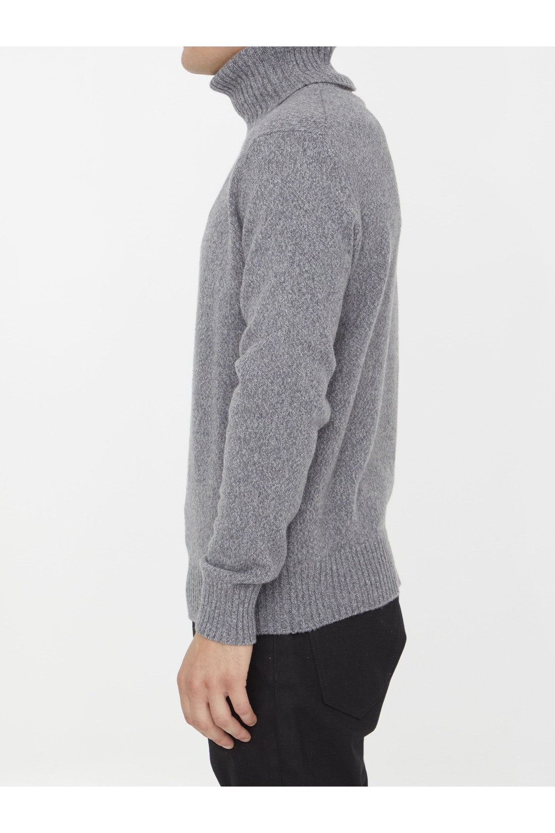 AMI PARIS-OUTLET-SALE-Grey cashmere turtleneck-ARCHIVIST