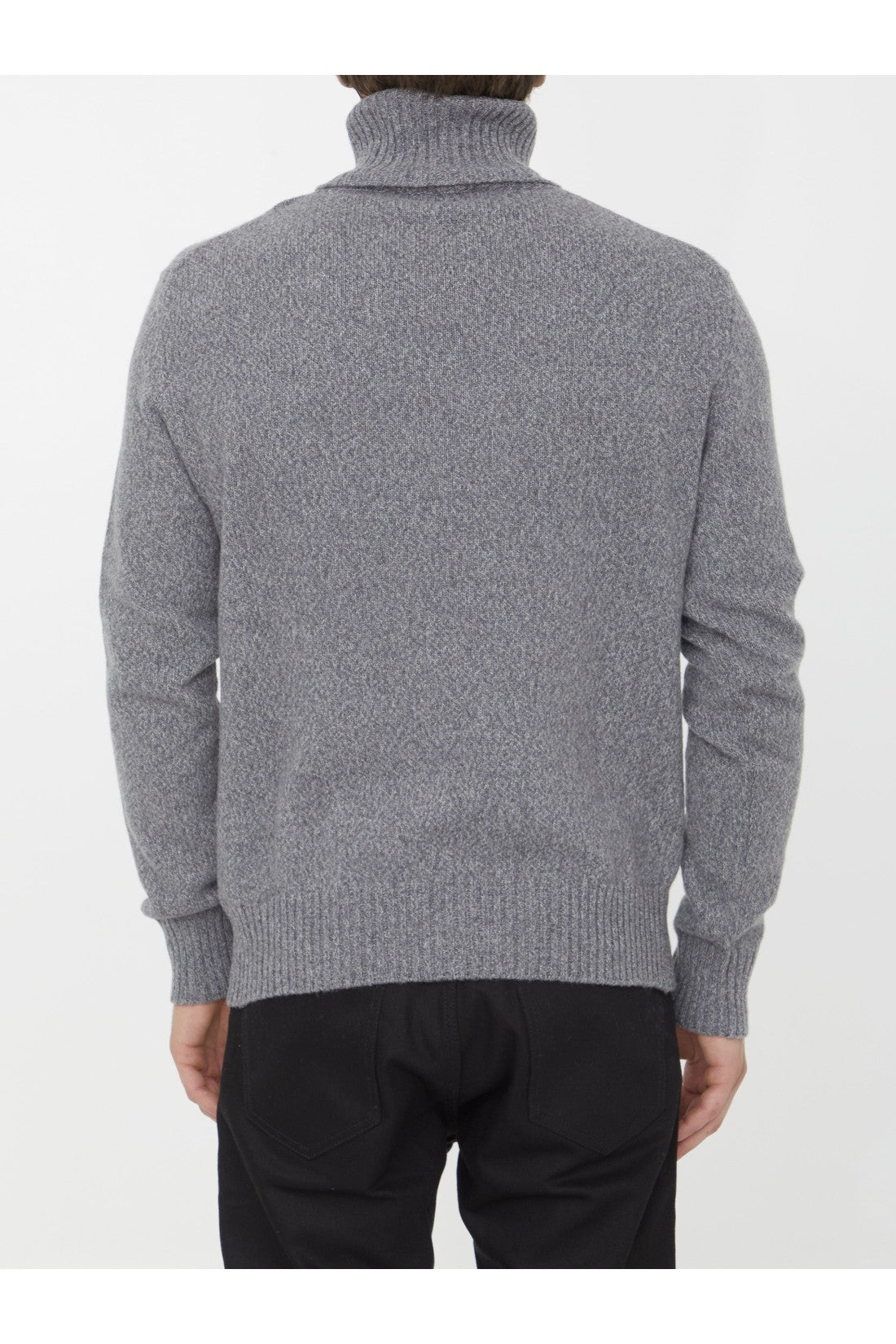 AMI PARIS-OUTLET-SALE-Grey cashmere turtleneck-ARCHIVIST