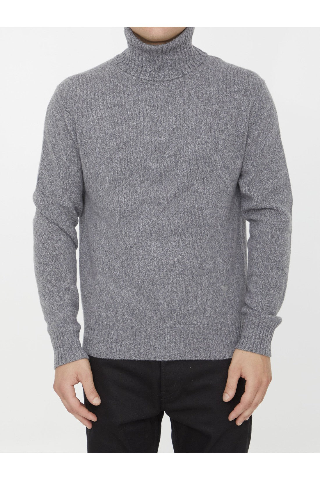 AMI PARIS-OUTLET-SALE-Grey cashmere turtleneck-ARCHIVIST