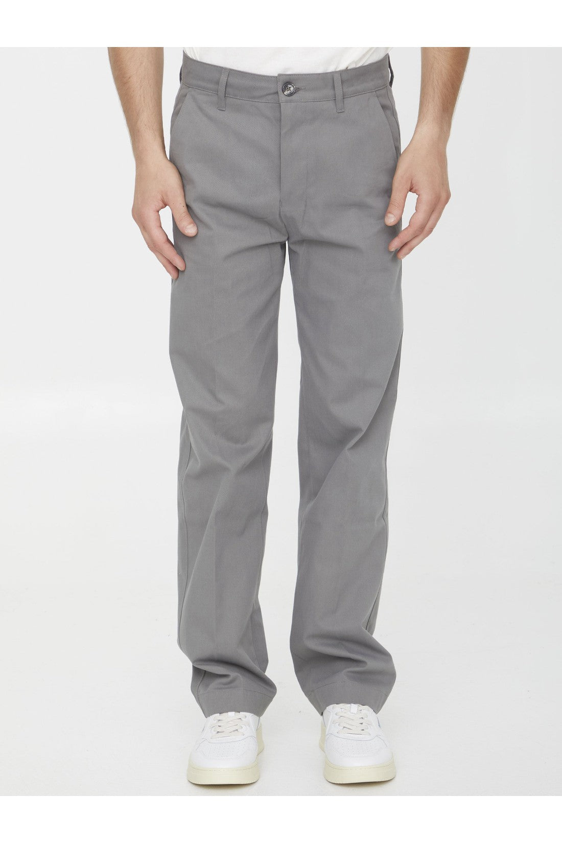 AMI PARIS-OUTLET-SALE-Grey chino pants-ARCHIVIST