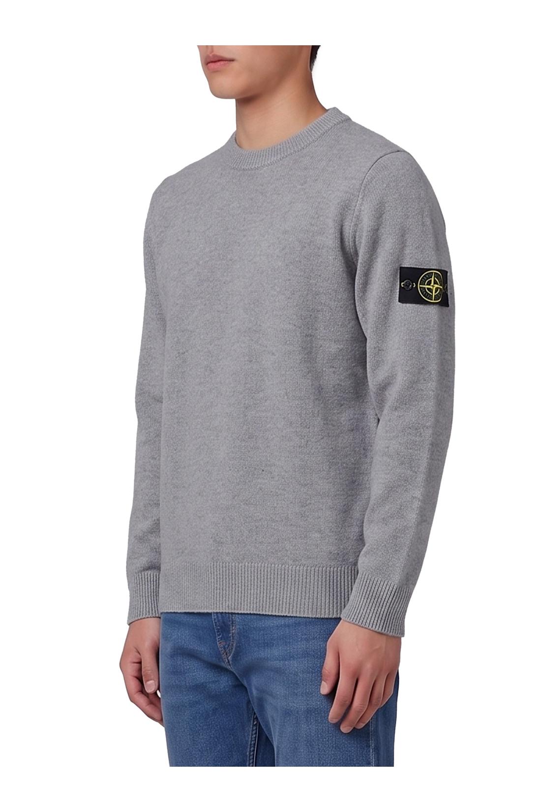 Stone Island-OUTLET-SALE-Grey crewneck sweater-ARCHIVIST