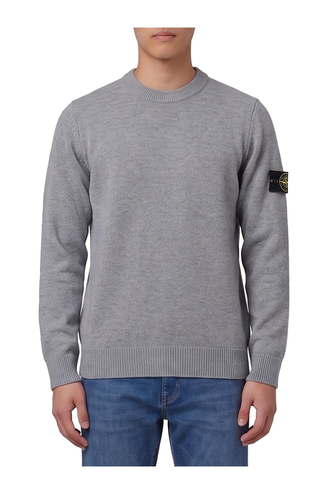 Stone Island-OUTLET-SALE-Grey crewneck sweater-ARCHIVIST