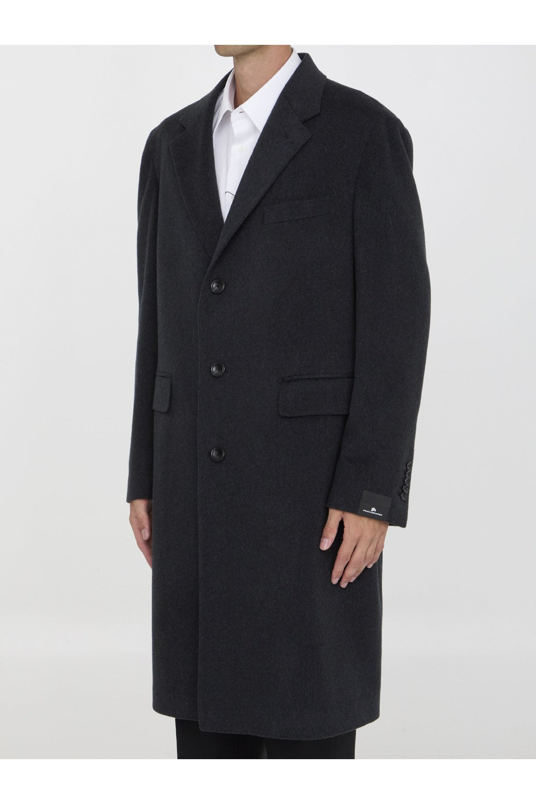 TAGLIATORE-OUTLET-SALE-Grey single-breasted wool coat-ARCHIVIST