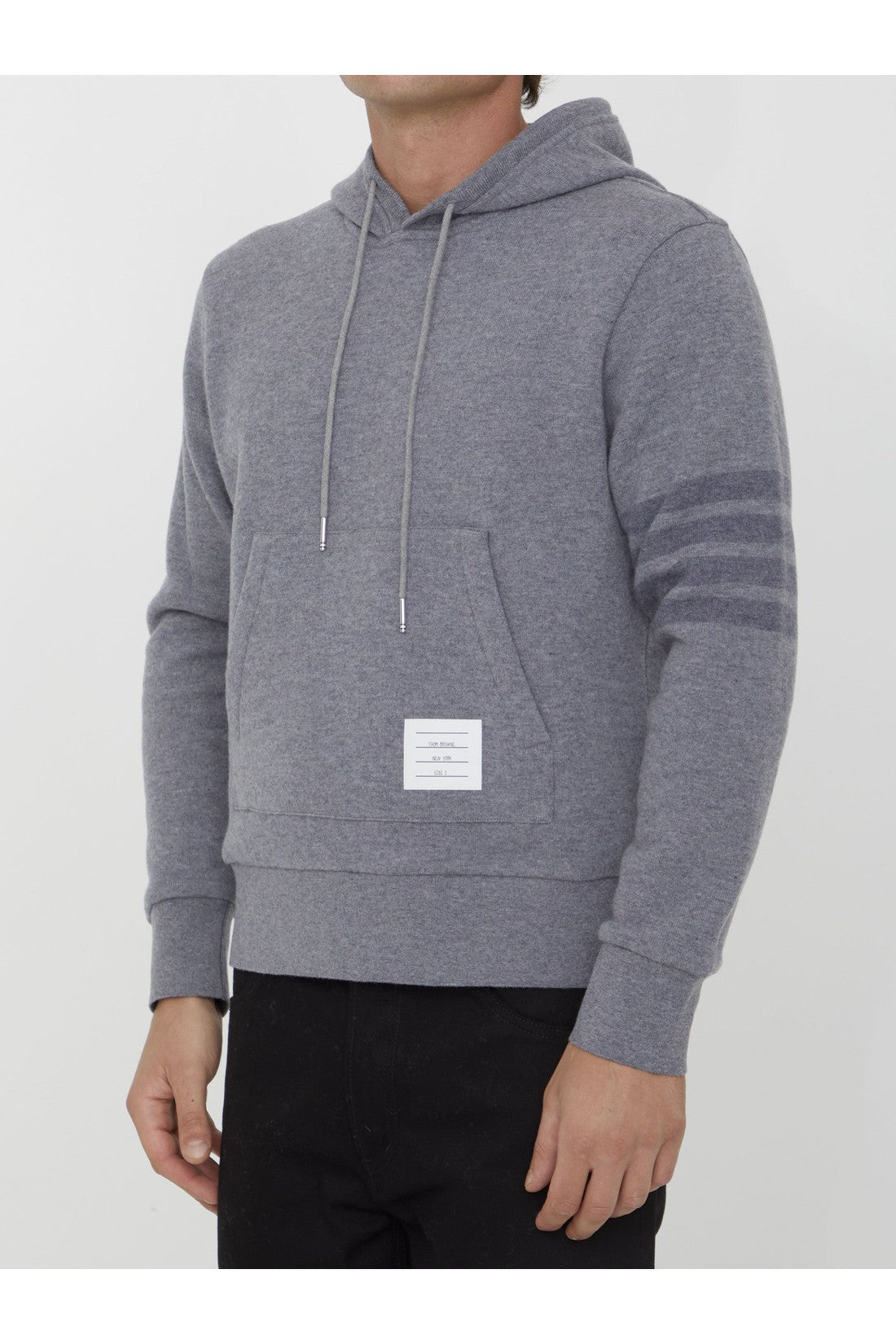 Thom Browne-OUTLET-SALE-Grey wool hoodie-ARCHIVIST