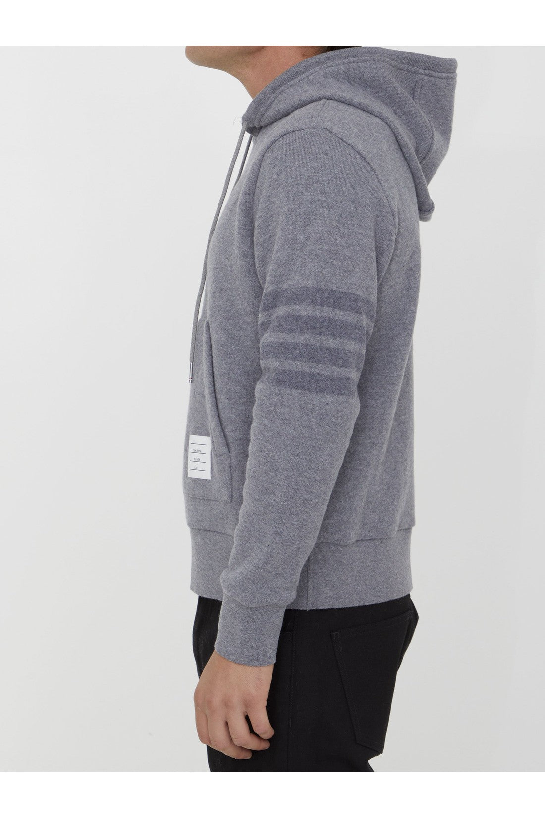 Thom Browne-OUTLET-SALE-Grey wool hoodie-ARCHIVIST