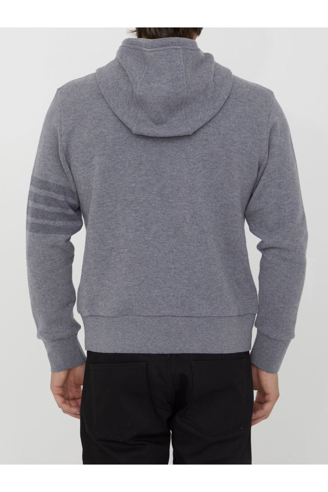 Thom Browne-OUTLET-SALE-Grey wool hoodie-ARCHIVIST