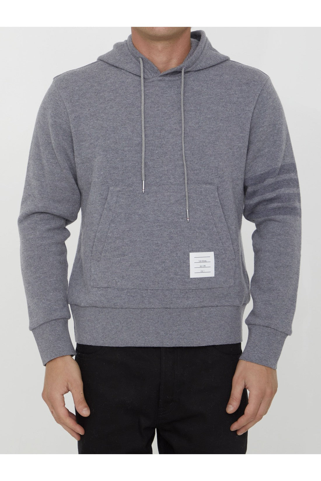 Thom Browne-OUTLET-SALE-Grey wool hoodie-ARCHIVIST